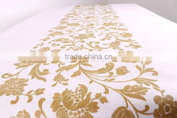 Made in China Factory Cheap Price Custom Square Printed Nonwoven Fabric Restaurant Table Cloth