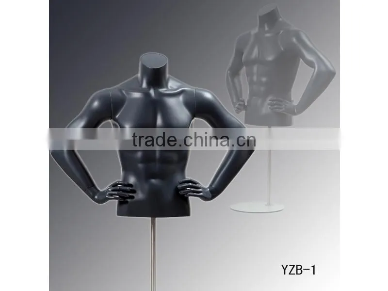 Cheap Realistic adjustable half body torso male mannequins on sale
