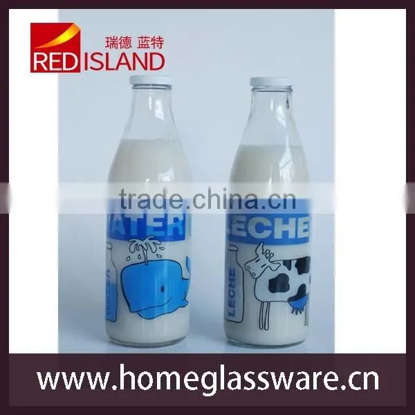 1L Glass milk sealed bottle