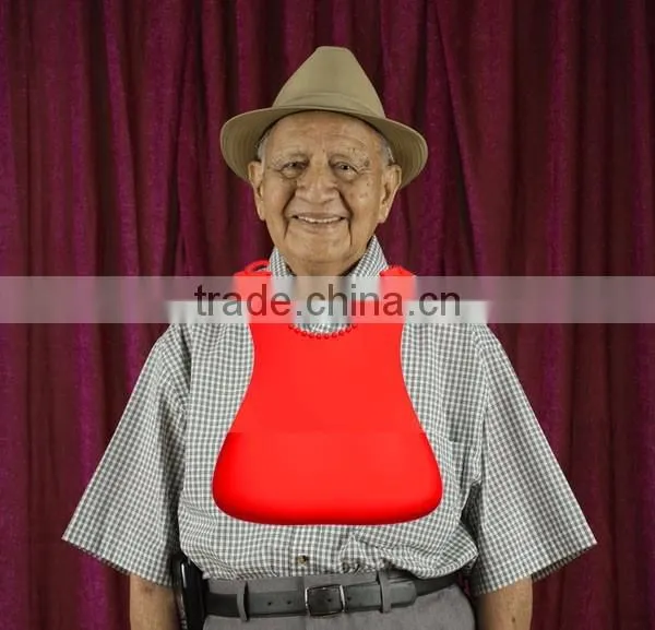 adult patient silicone bib apron vomit puke holder easy clean soft food grade