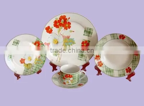 20pcs porcelain plate with printing porcelain plate set