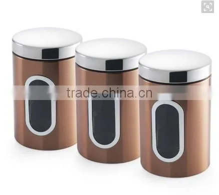 Candy Food Stainless Steel Storage Canister Set Of 3