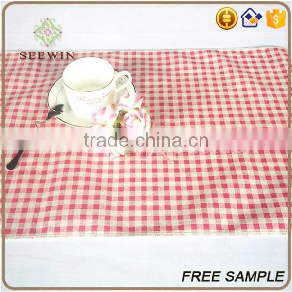 polyester lattice linen coffee table runner