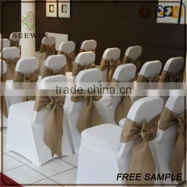 high quality raw material chifffon ruffled burlap chair sash