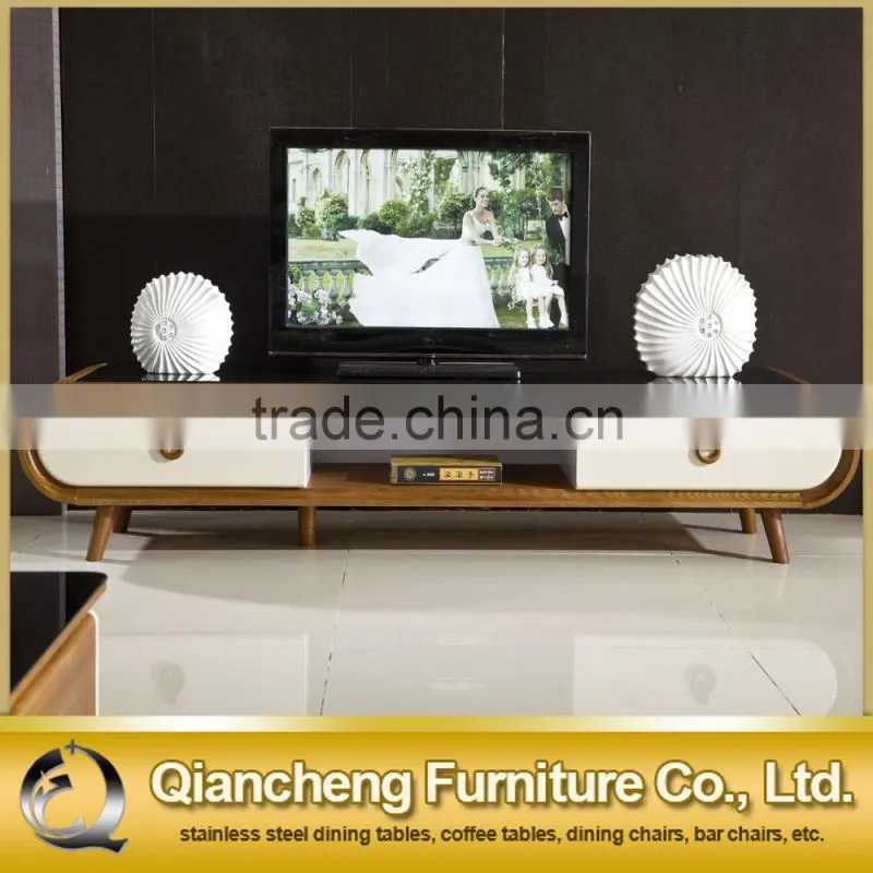 Glass top tv stand wooden cabinet modern hotel furniture