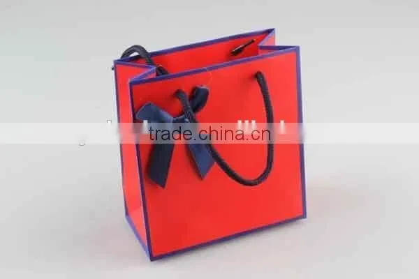 Two-colored Foldable Gift Bag / Shopping Bag With Bowknot