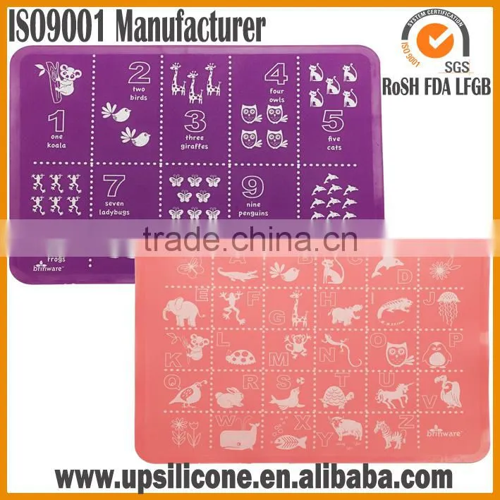 food grade high quality easy wipe clean cute silicone placemats silicone baby meal mat