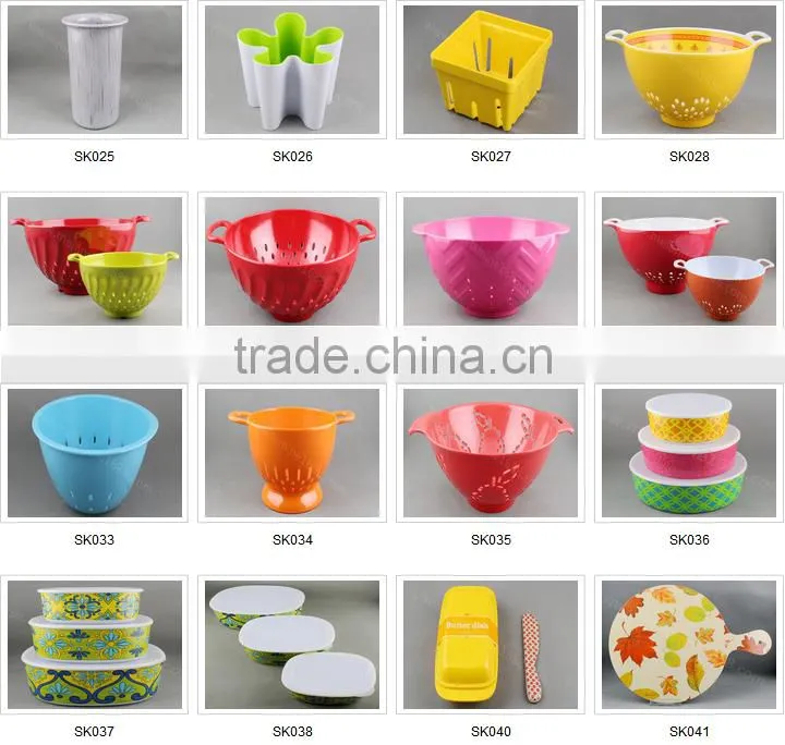 Solid Color Melamine Colander With 2 Ears
