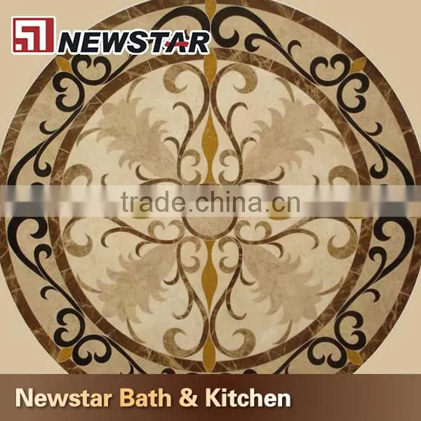 China polished round waterjet marble