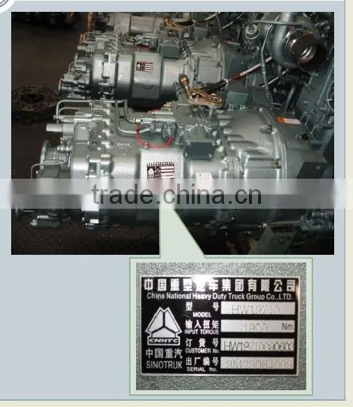 Jinan Sinoauto gear box / transmission HW19710 for sale