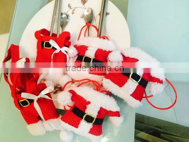 2016 HOT selling christmas cutlery holder christmas Decoration Tableware Bag