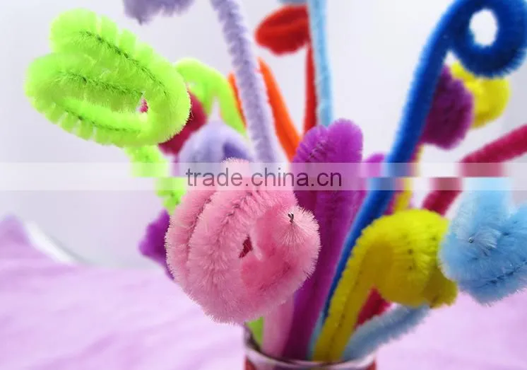 hand craft Chenille Stem for kids diy pipe cleaners toys 100pcs/bag