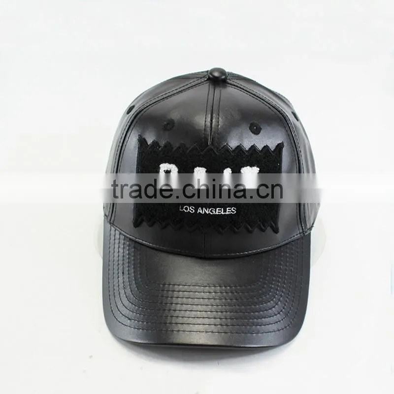 Fashion Embroidery Patch PU Leather Fbric Baseball Caps And Hats