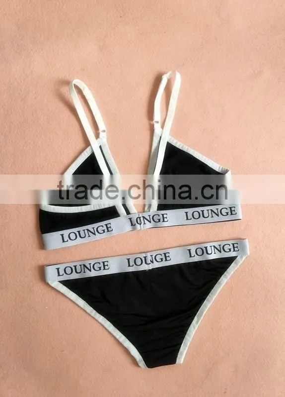 2016 latest new design sexy fashion hot sale the letter bikini women swimwear