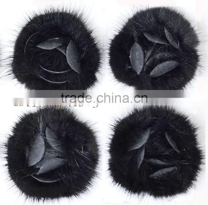 CX-A-25F Wholesale Fashion Ladies Genuine Mink Fur Brooches