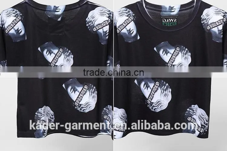 High Quality Full Sublimation T shirt with Statue Digital Print T shirt for Unisex