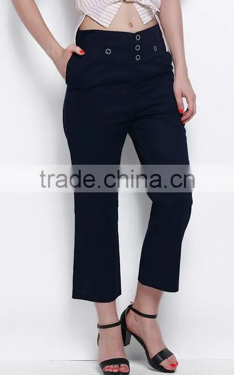 EY0585P high waisted cropped culotte female trousers women casual pants