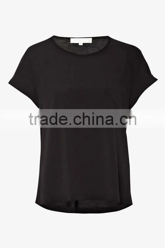 Ladies 100% Cotton Jersey with Patch Pocket