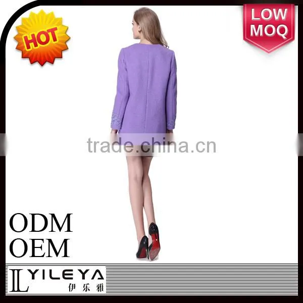 2015 New Korean Style Fashion Woolen Winter Design Lady Coat