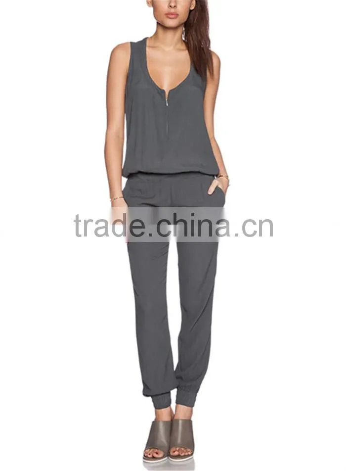 2015 spring summer high quality fashion chiffon jumpsuit shorts