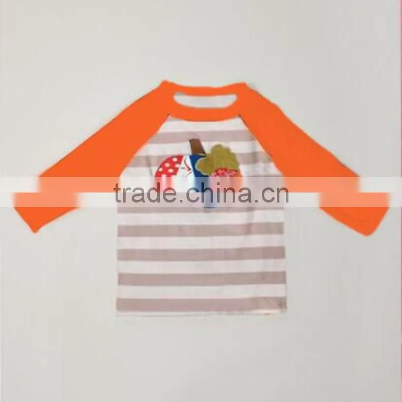 Boy's Halloween Pumpkin embroidery printing design t-shirts full-size printing t-shirt