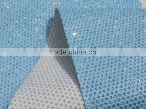 Guangzhou PVC punching glitter fabric for bag