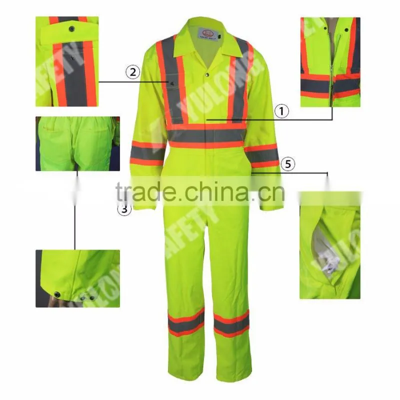 Best Selling China Manufacture 3M Hi Vis Coverall Road Safety Reflective Uniform