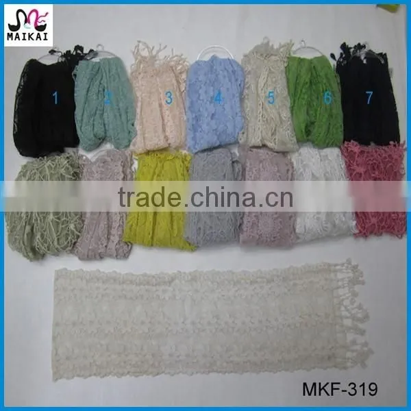 Wholesale korean fashion women lace embroidered scarf