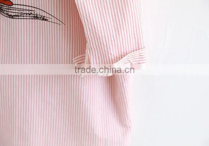 Wholesale Womens 100% Cotton Soild Oxford Print Blouse with hood