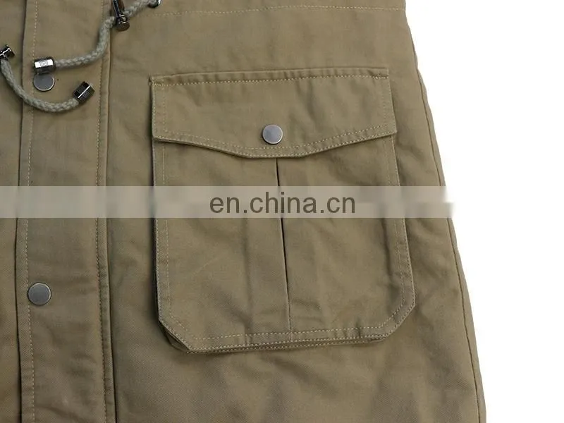 high quality cotton parka with Detachable hood mens parka jacket