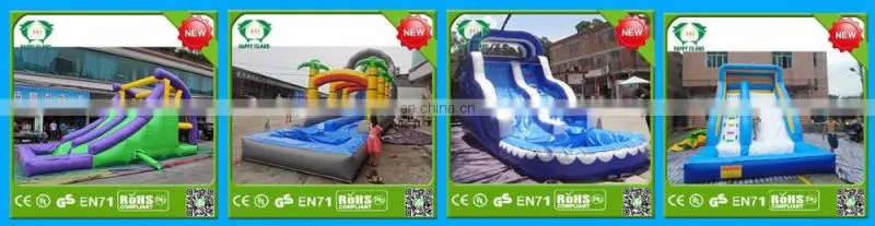 HI happy ice blue water slide for inflatable water pool, giant slide for pools
