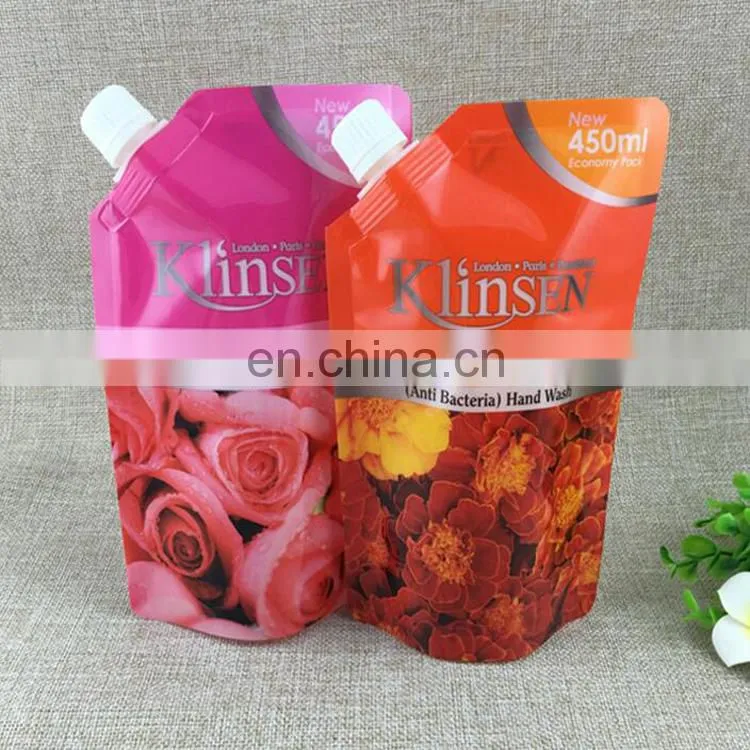 Trusted factory supplier Stand Up Nozzle Spout Pouch for shampoo bag