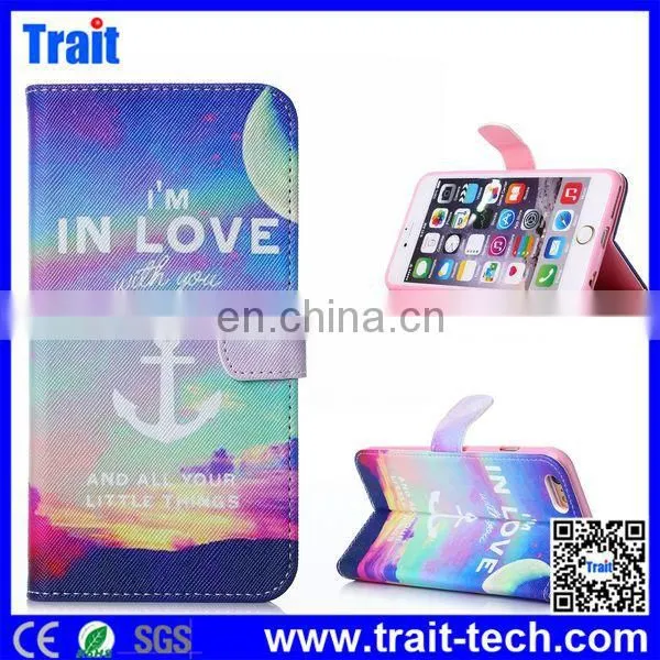 Smile English Letters Cross Texture Wallet Style Flip Case Cover Flip for iPhone 6 Plus 5.5 inch