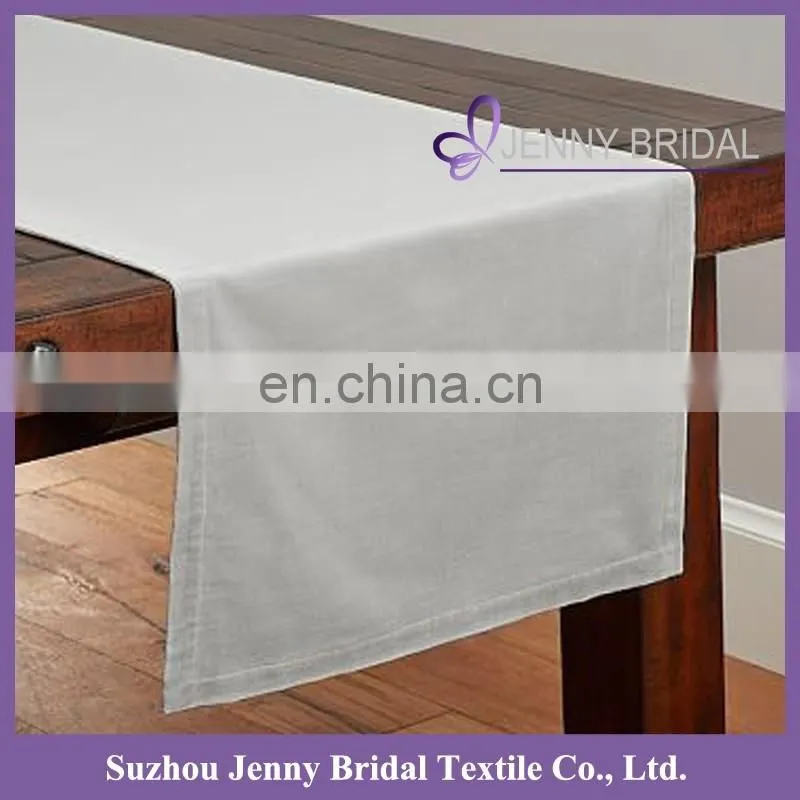TR039J blue table runners polyester fabric velvet handmade embroidery table runner