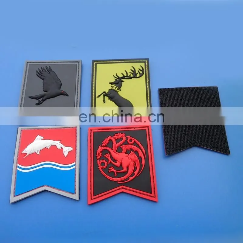 customized soft pvc patch embossed company brand garment pvc patches