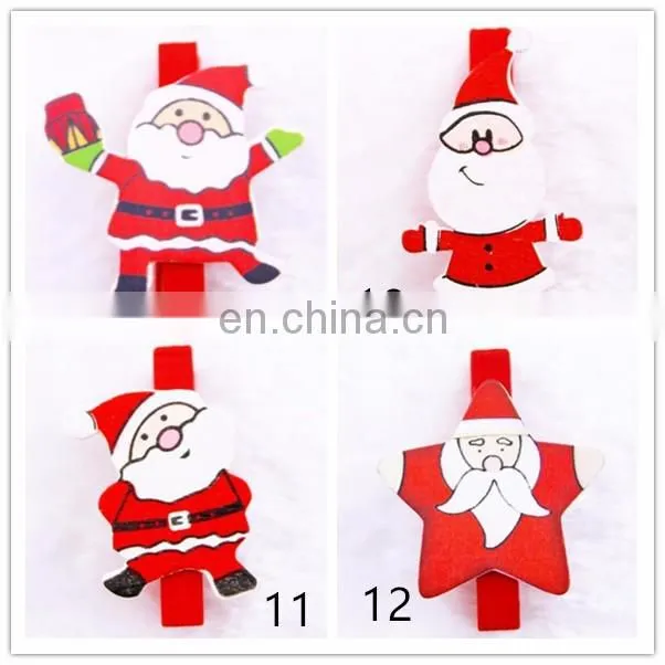 Card Photo Chrismas Clothespin Pegs Mini Wooden Clip