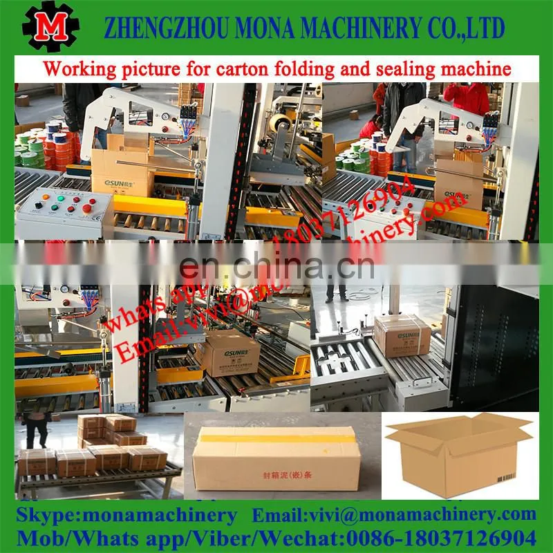 Automatic up and down adhesive tape beverages case sealing machine Automatic Carton Case Joint Edge Sealing Packing Machine