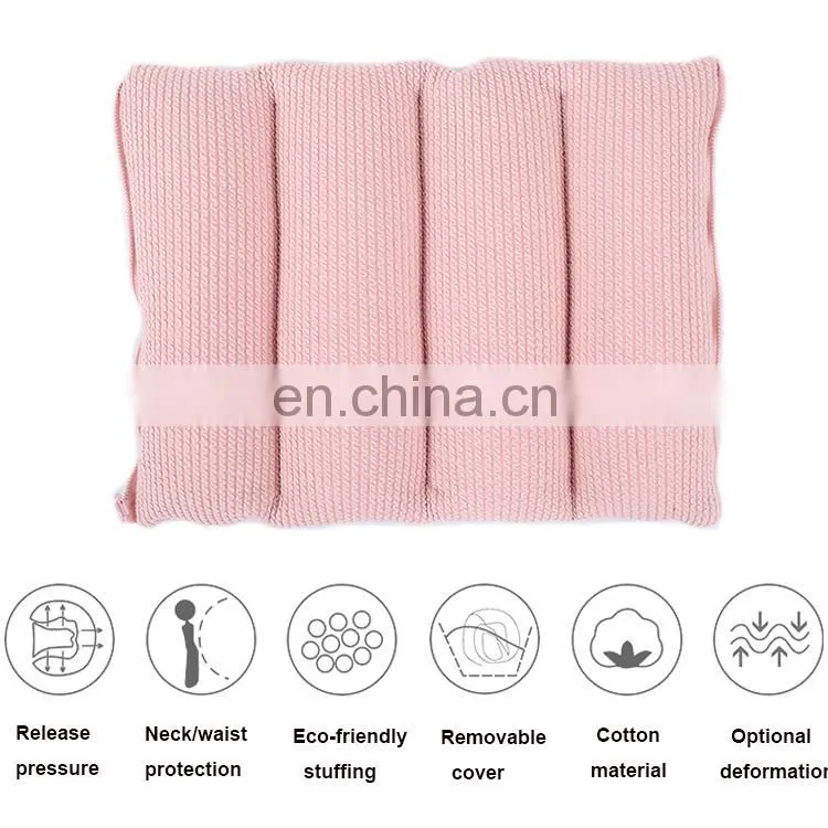 2018 Fashionable pink four folded multi function polystyrene car pillow seat cushion with zipper
