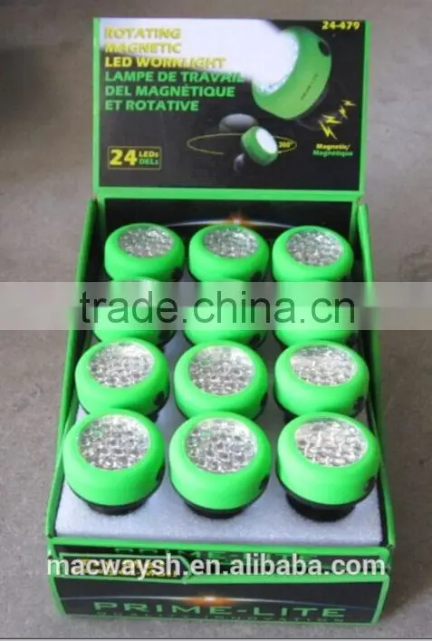 360 Degree Rotatable 24 LED Work Light with magnetic base