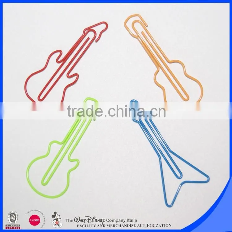 Customized color plastic guitar shape paper clip
