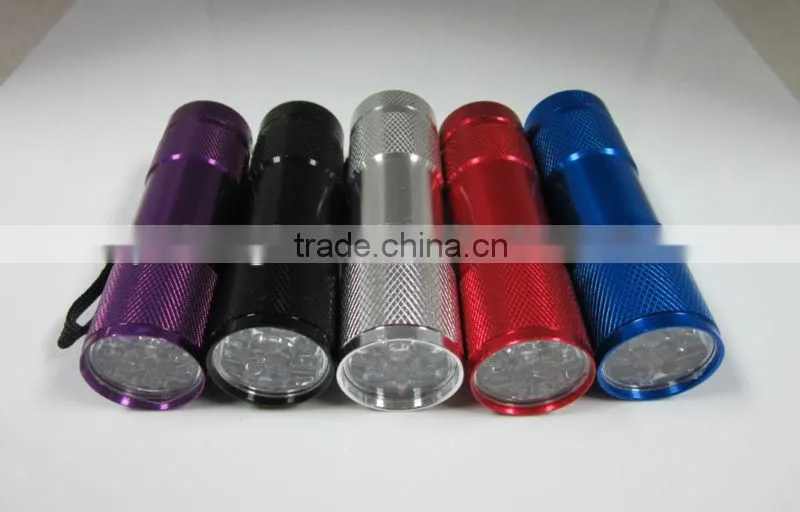 Aluminum 9 LED Flashlight for promotion gift
