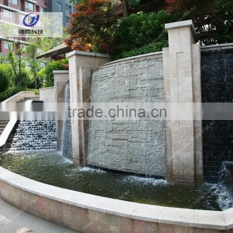 fire retardant 3D relief stone wall art outdoor building wall