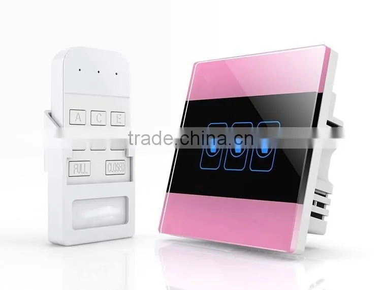 Pink 3 Gang Crystal Glass Panel WIFI Smart Light Controlled Power Remote Switch