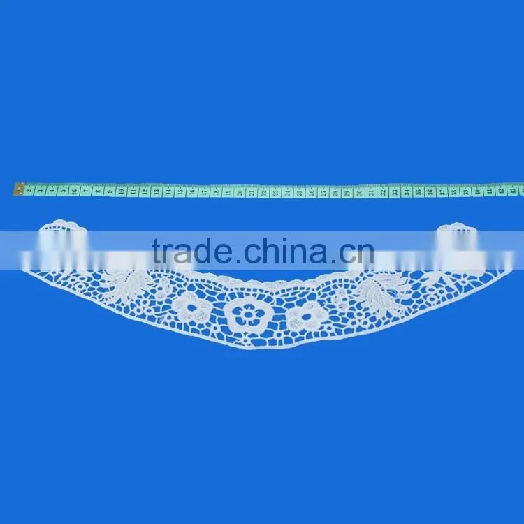 High quality wholesale custom white crochet embroidery neck trim ladies blouse with collar