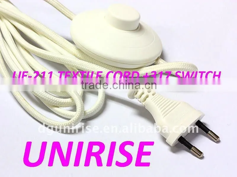 Lamp cord textile power cord for light