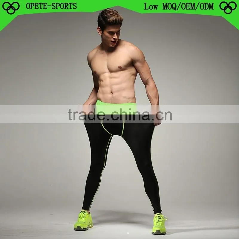 (OEM/ODM Factory)2016 lycra sport compression tight ,men compression pants,long compression wear