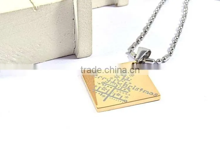 Merry Christmas gold jewelry gift pendant necklace