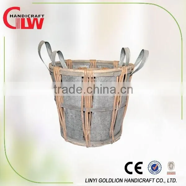 garden basket with handle, brown home garden, garden decor