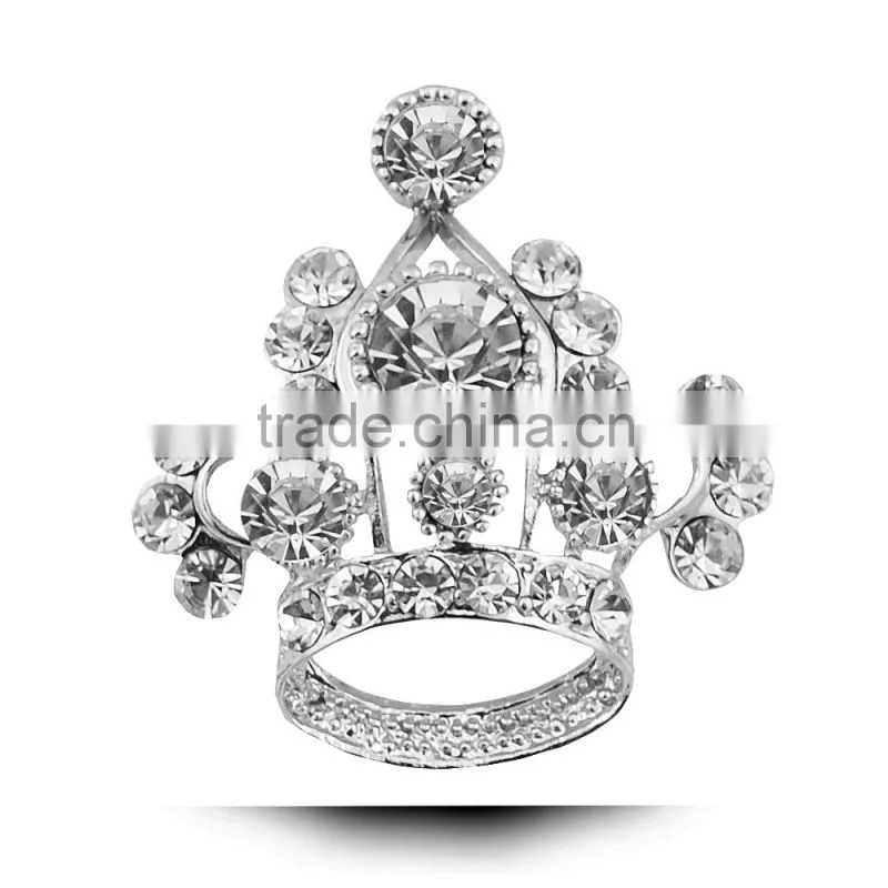 Vintage Prince Queen Crown Crystal Rhinestone Pin Brooch Noble Brooch