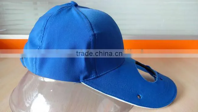 custom blank blue baseball solar fan cap